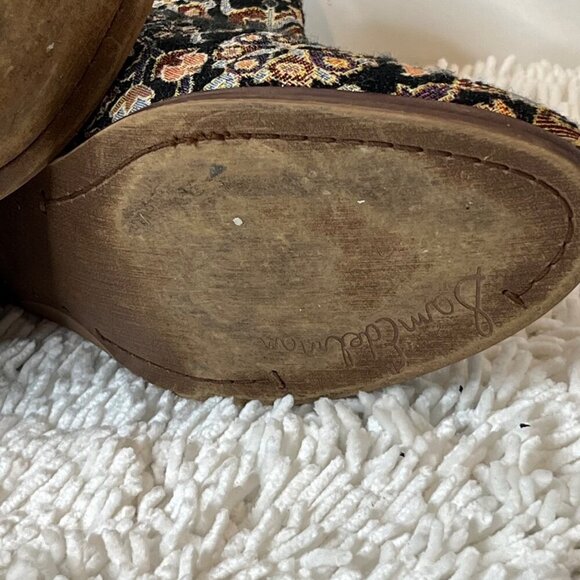 Sam Edelman Petty Black Faraj Tapestry Fabric Ankle Booties Size 6.5 - Picture 9 of 11